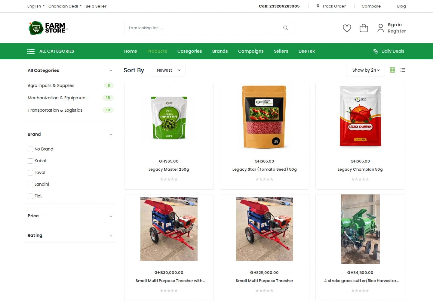 Farm Store GH website preview snapshot